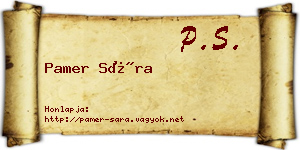 Pamer Sára névjegykártya